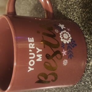 Floral Bestie Mug 16 oz- Purple and Gold NWOT
